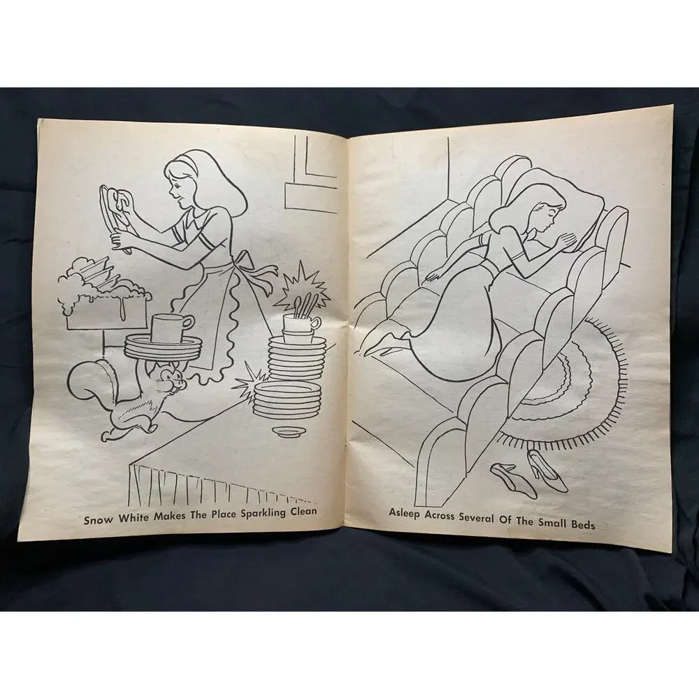 Vintage 1975 Snow White Seven Dwarfs Giant Coloring Book Playmore Unused Rare